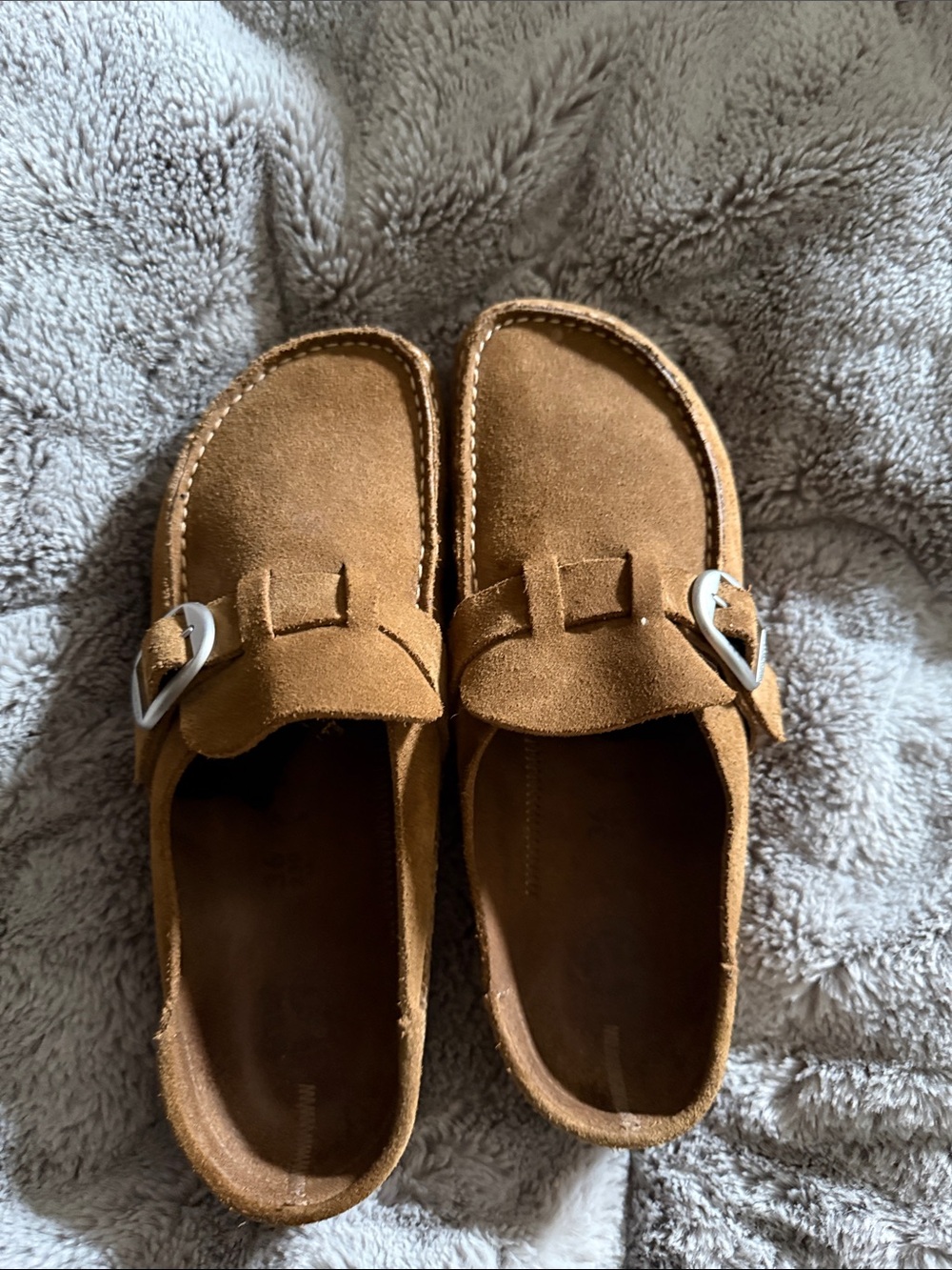 Woman Birkenstock Suede Slip-On Loafers in Brown